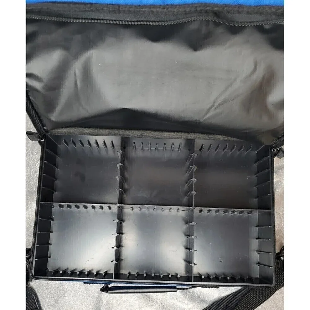 VTG LEBO Cassette Holder Padded Removeable Shell/Strap Blue Zip Pocket Holds 30